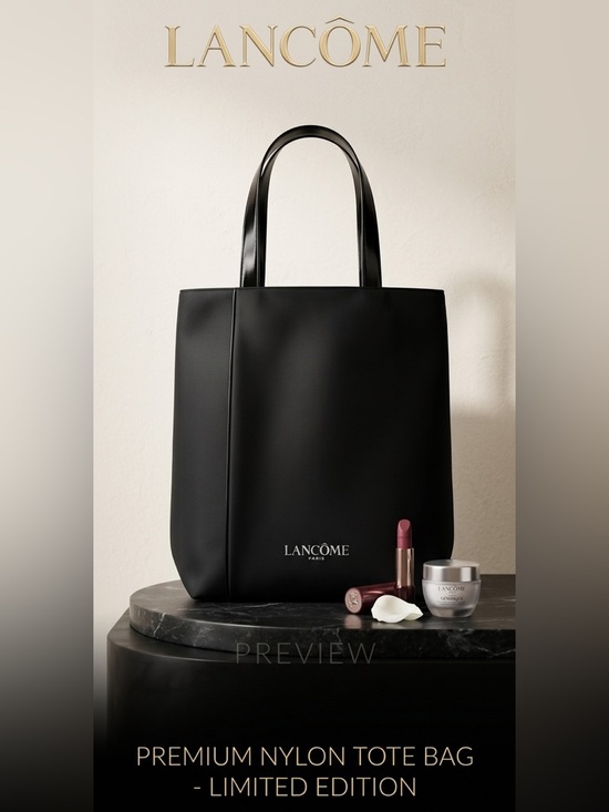 Lancôme Handbags - Lancôme Black and Red Reversible Travel overnight Tote Bag